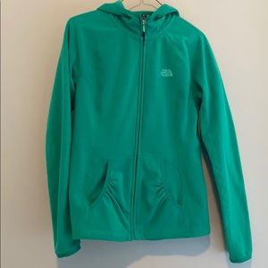 Green Zip-up Sweatshirt with hood- The North Face